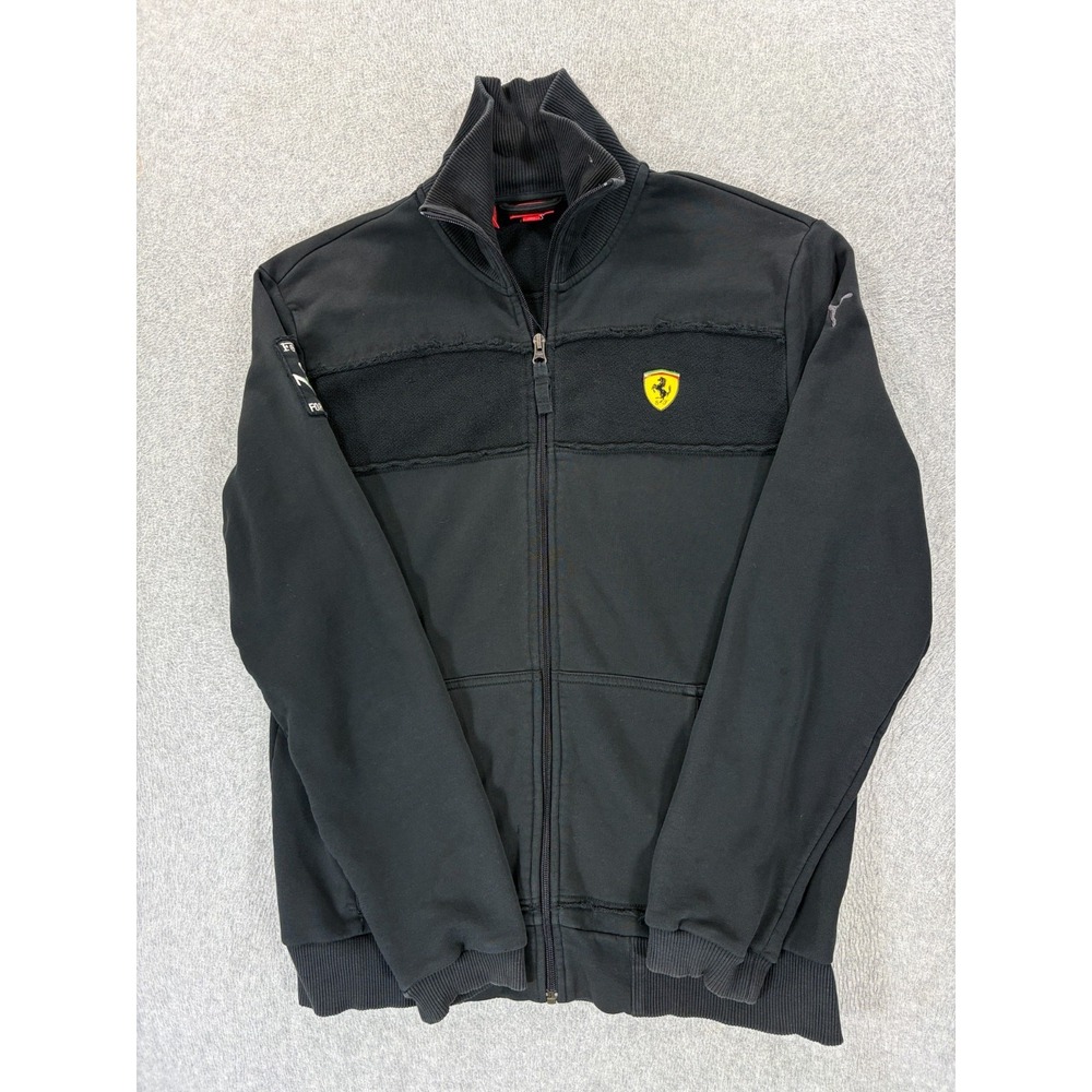 Ferrari Formula One UNO Distressed Full Zip Jacket (Men's Large) Black Stitched